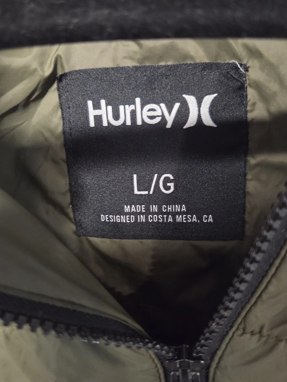 Hurley quilted hooded